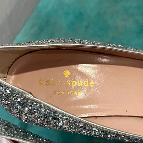 Kate Spade Silver Glitter Pumps Karolina High-Heel - Picture 3 of 8